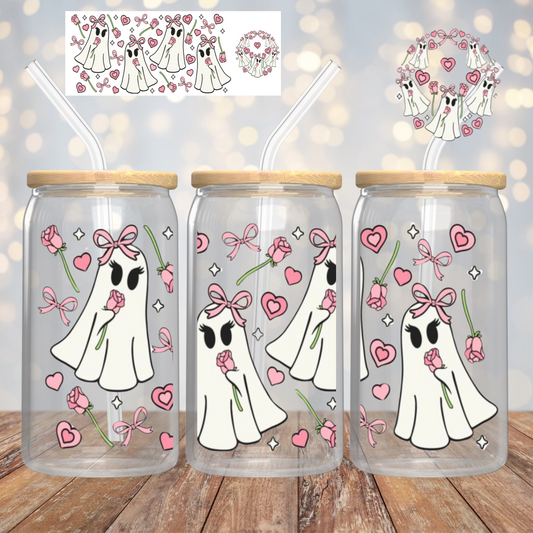 Ghosts & Pink Bows + matching lid decal